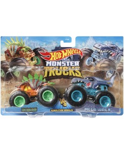 Комплект бъгита Hot Wheels Monster Trucks - Motosaurus и Mega-Wrex, 1:64